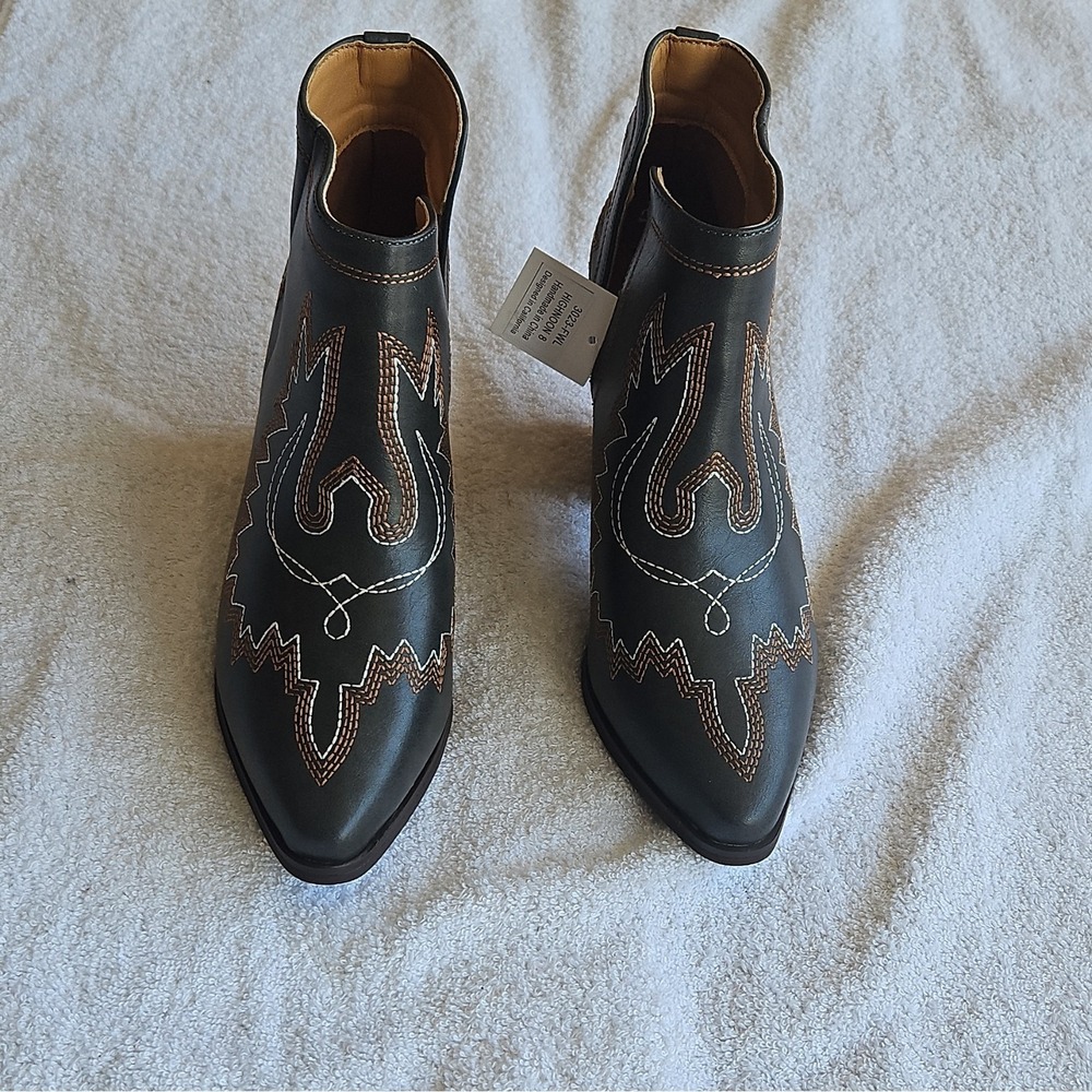 J.Adams Shoes Highnoon Gray Synthetic Ankle Bootie Pull On Pointed Toe 8
